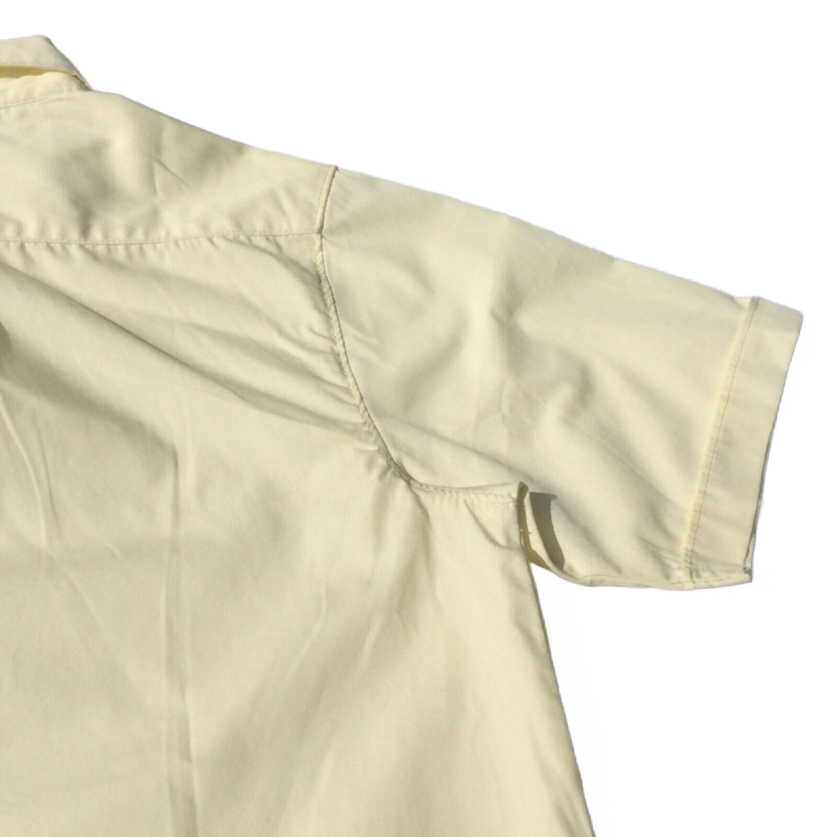 Smith American Dress Shirt Size 14 Button Up Short Sleeve Chest Pocket Yellow