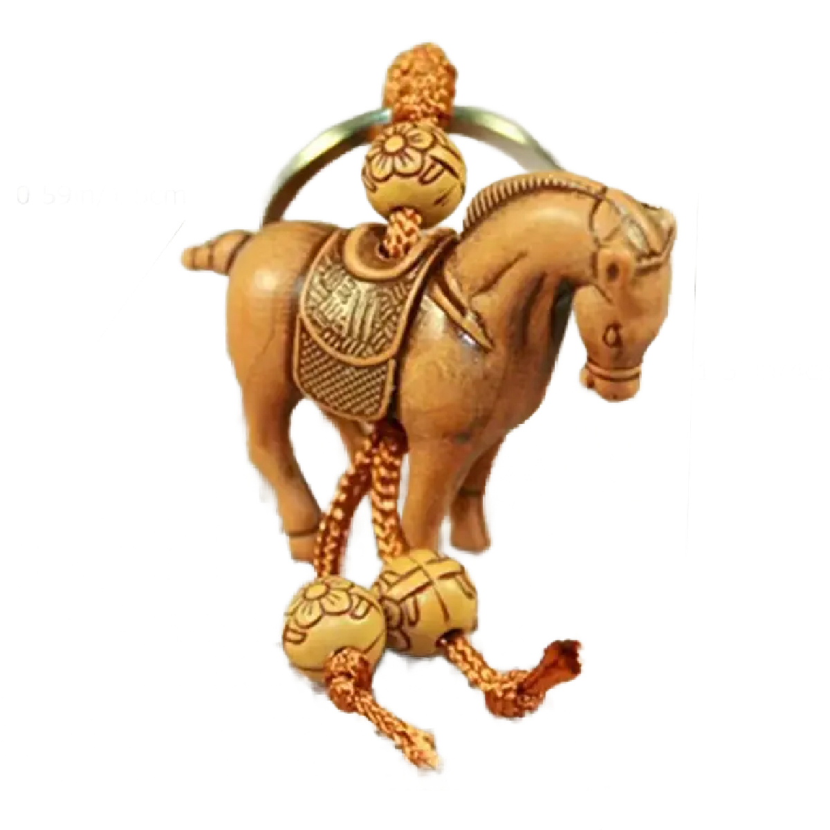Polyresin Horse Keychain Lucky Carved Animal Key Ring NEW