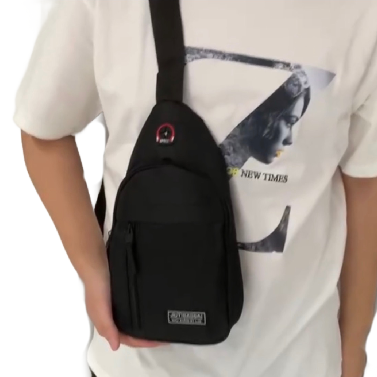 Mini Black Backpack Crossbody Chest Bag Nylon Sport Travel Casual Unisex New