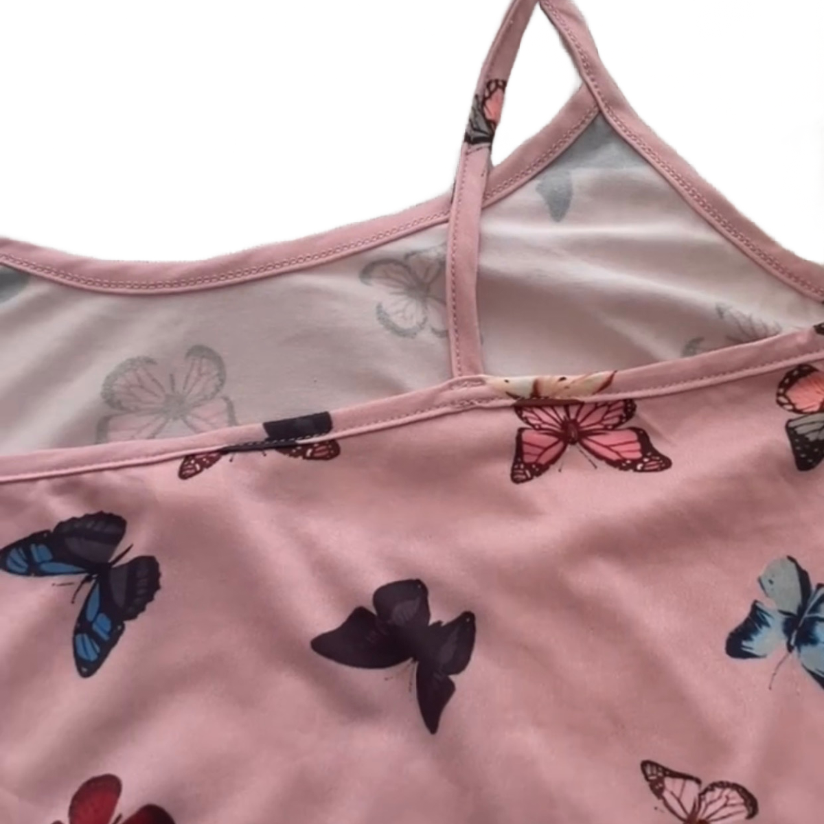 Pink Butterflies PJ 2pc Set Women's Loungewear Butterfly Pajamas Cami Top Shorts