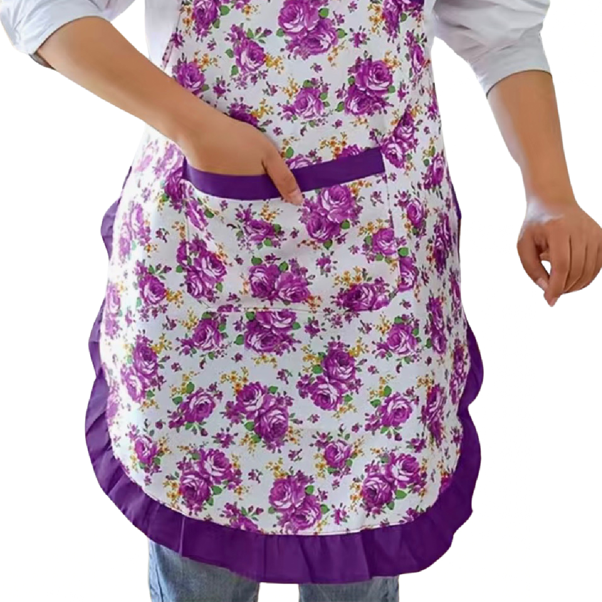 Floral Apron Kitchen Adjustable Pocket BBQ Baking Crafting Gardening NEW