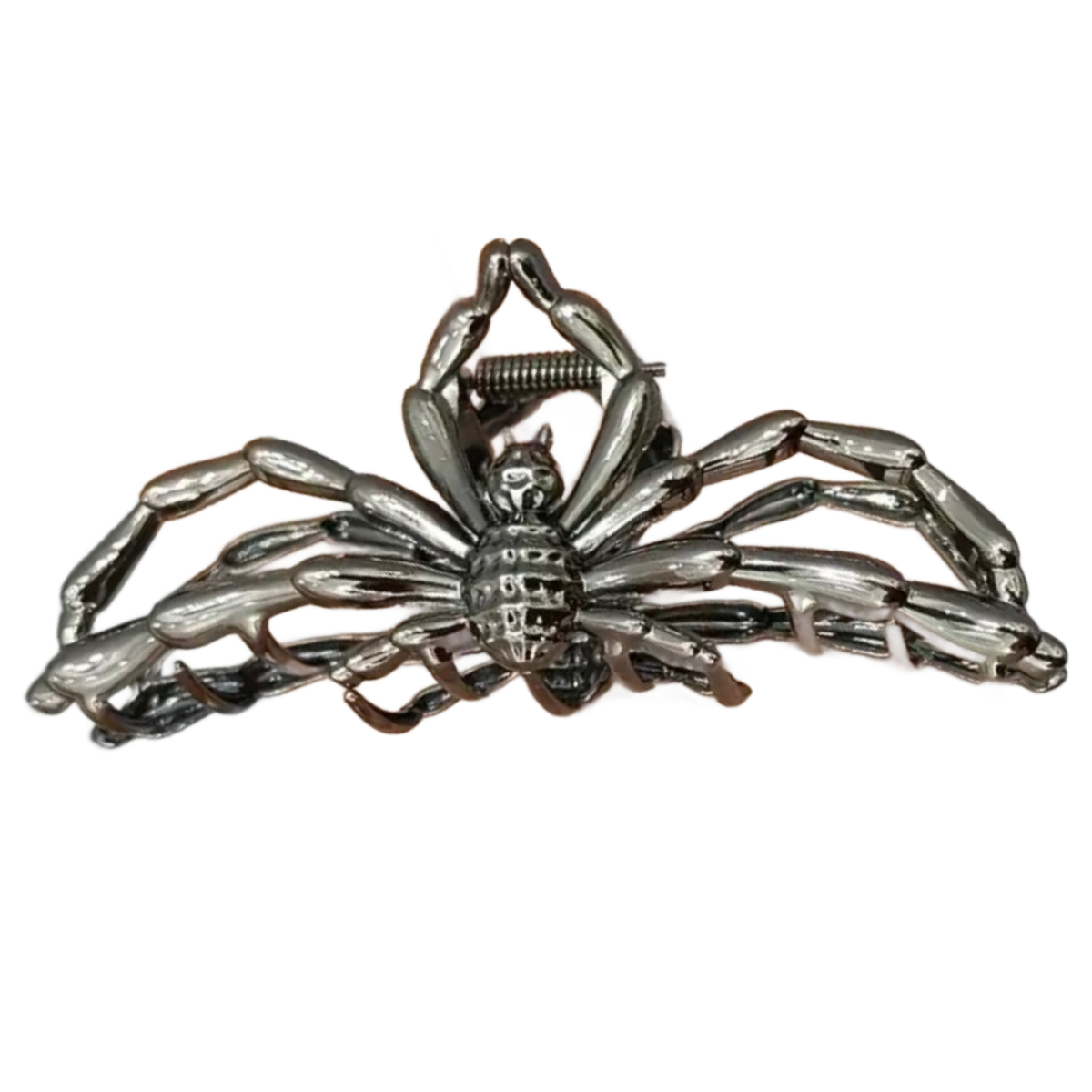 Hollow Black Spider Metallic Gunmetal Hair Claw Shark Clip 4.3" New Accessory