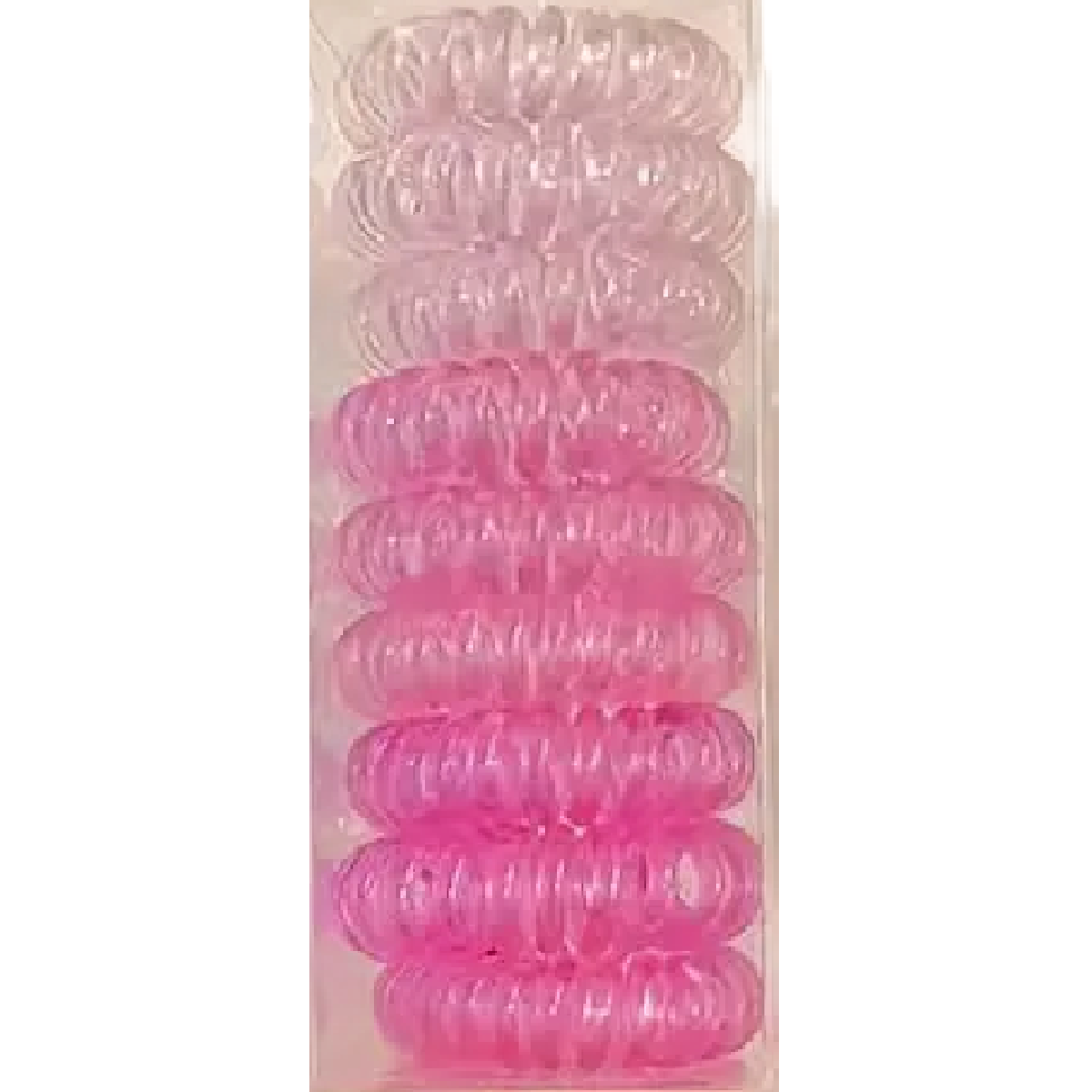 9pc Gradiant Pink Spiral Hair Elastic Ties Telephone Line Shaped Non Slip New