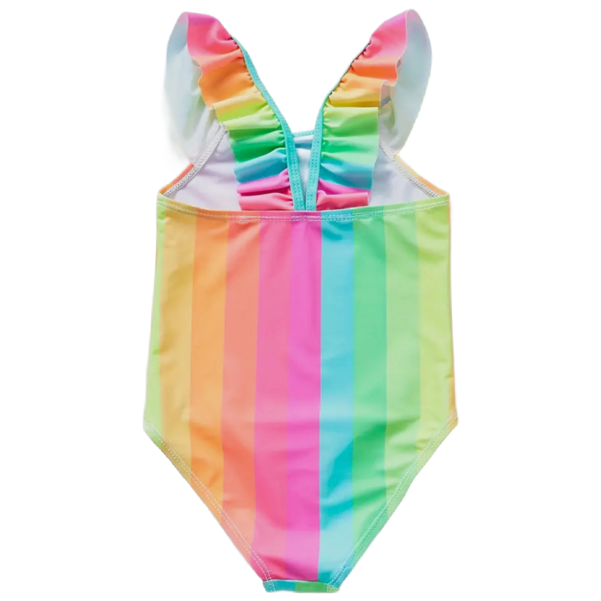 Rainbow SUNSHINE One-Piece Swimwear Bathing Swimsuit Ruffle Scoop Neck New