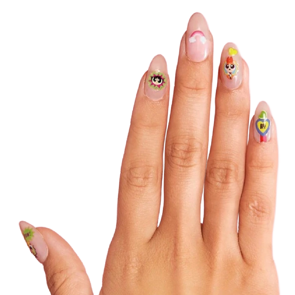 Powerpuff Girls Reusable Press-On Nails & Nail Stickers 2 New Lot Cartoon Sets