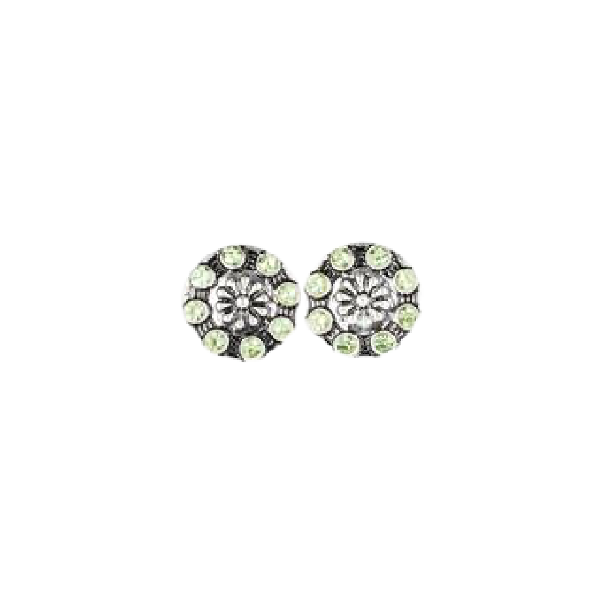 Starlet Shimmer Round Flower Rhinestone Fashion Post Earrings NEW