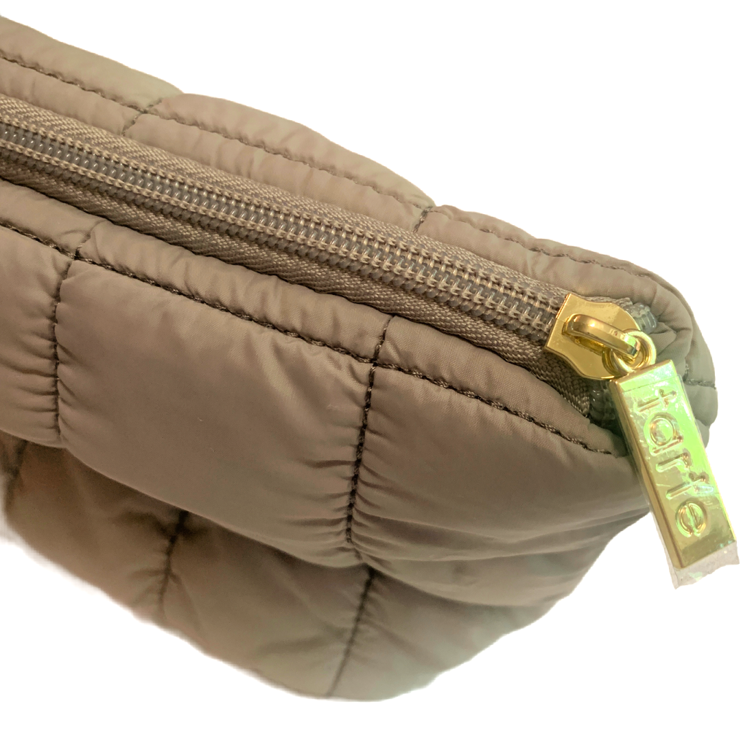 Tarte Quilted Puffer Cosmetics Makeup Bag Slate Gray 10x7 Inch NEW