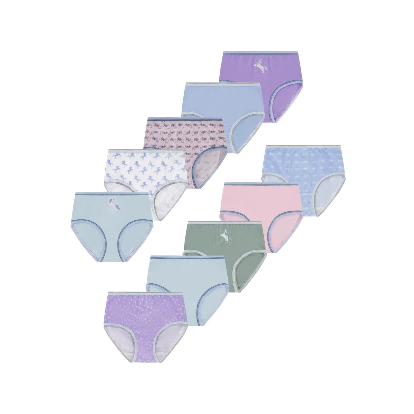 Girls Brief Panties Pack of 10 Pairs of Underwear NEW
