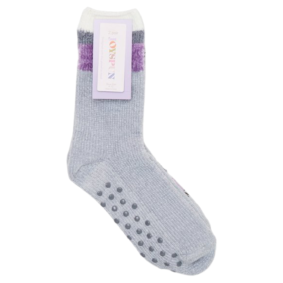 Joyspun Luxury Lounge Gripper Soft Socks 4pk Size 4-10 Purple Gray White New Lot