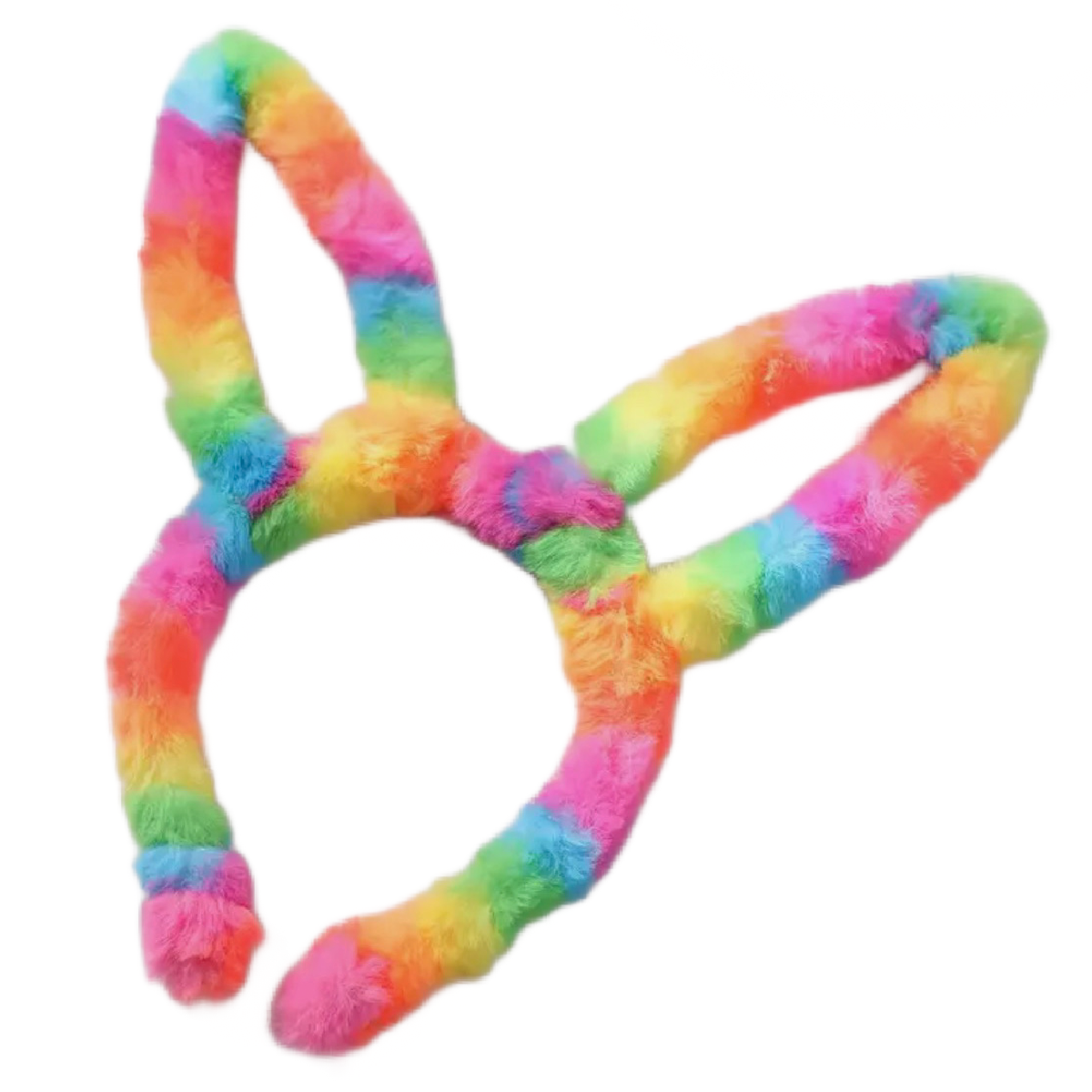 1 Piece Cute Faux Fur Rainbow Colorful Bunny Rabbit Ear Hair Band Adult, Kid New