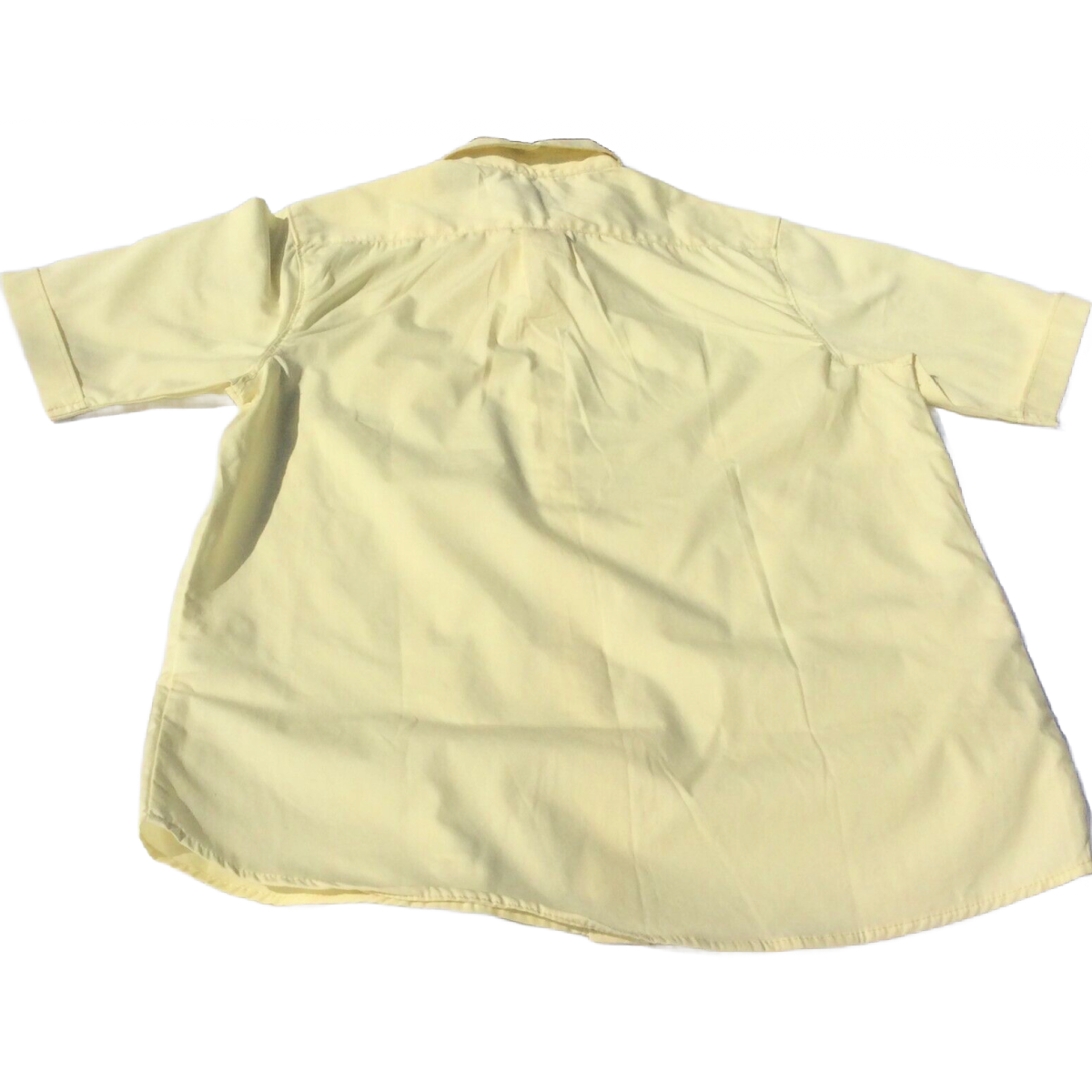 Smith American Dress Shirt Size 14 Button Up Short Sleeve Chest Pocket Yellow