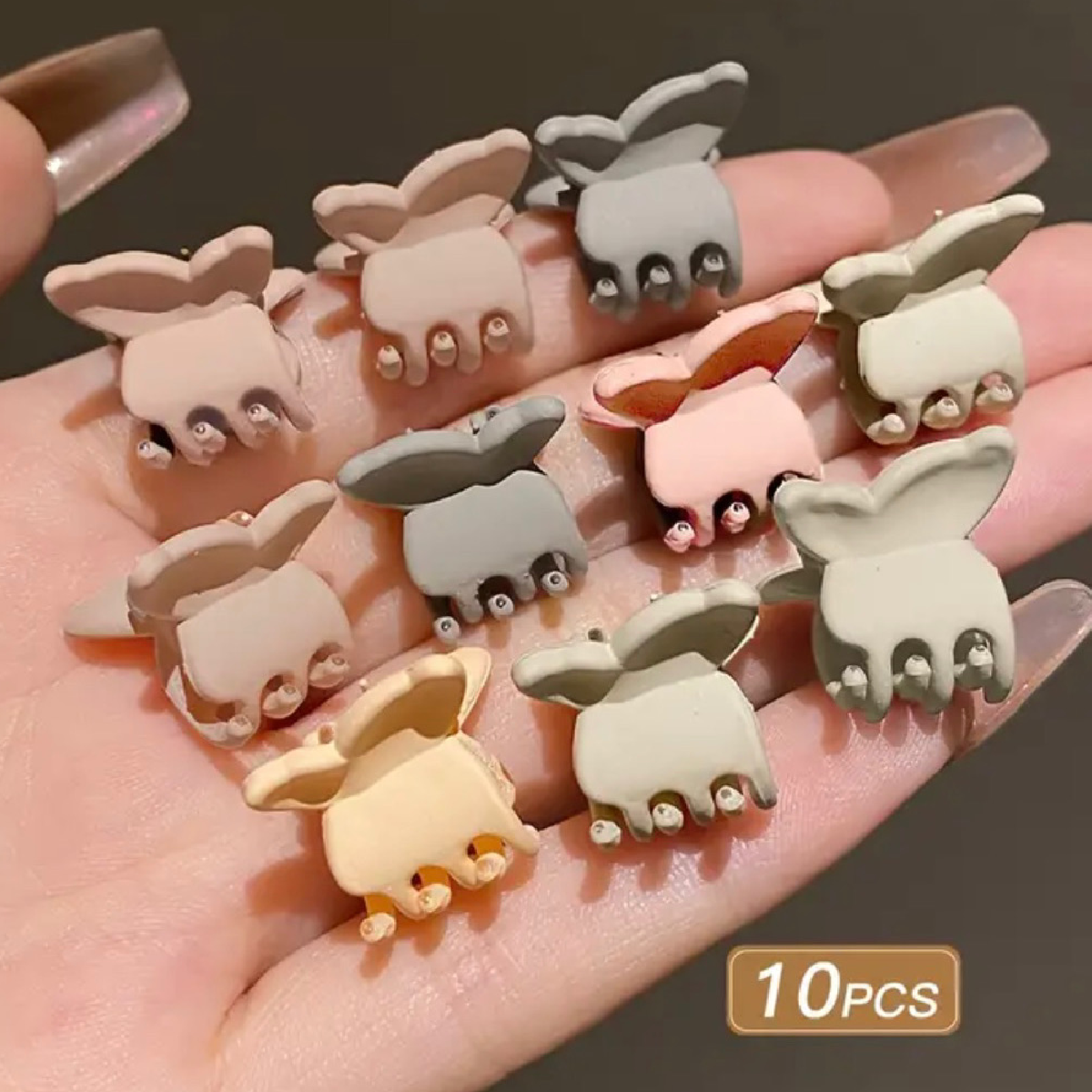 10pc Mini Hair Claw Shark Clips Set For Kids or Women New