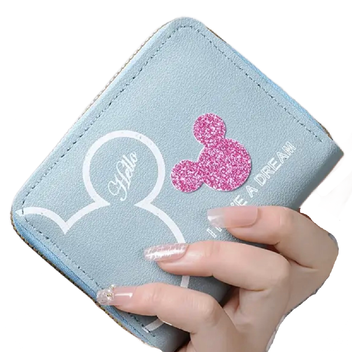 Disney 4" Faux Leather Wallet Zipper Coin Pocket Credit Card Slot New