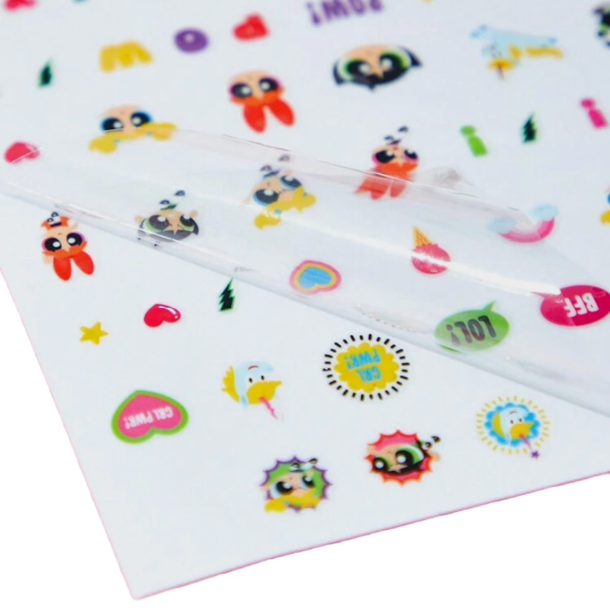 Powerpuff Girls Reusable Press-On Nails & Nail Stickers 2 New Lot Cartoon Sets