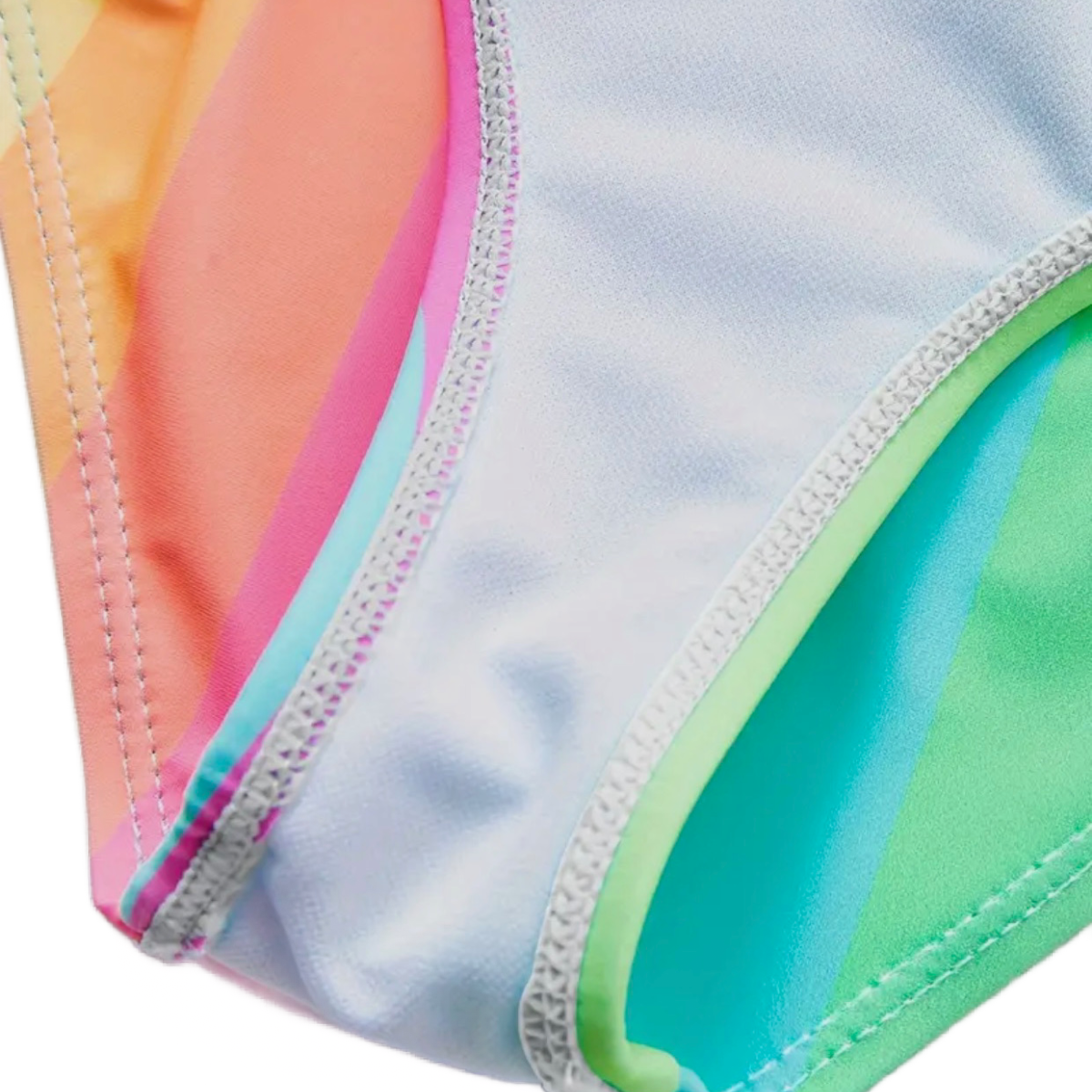 Rainbow SUNSHINE One-Piece Swimwear Bathing Swimsuit Ruffle Scoop Neck New