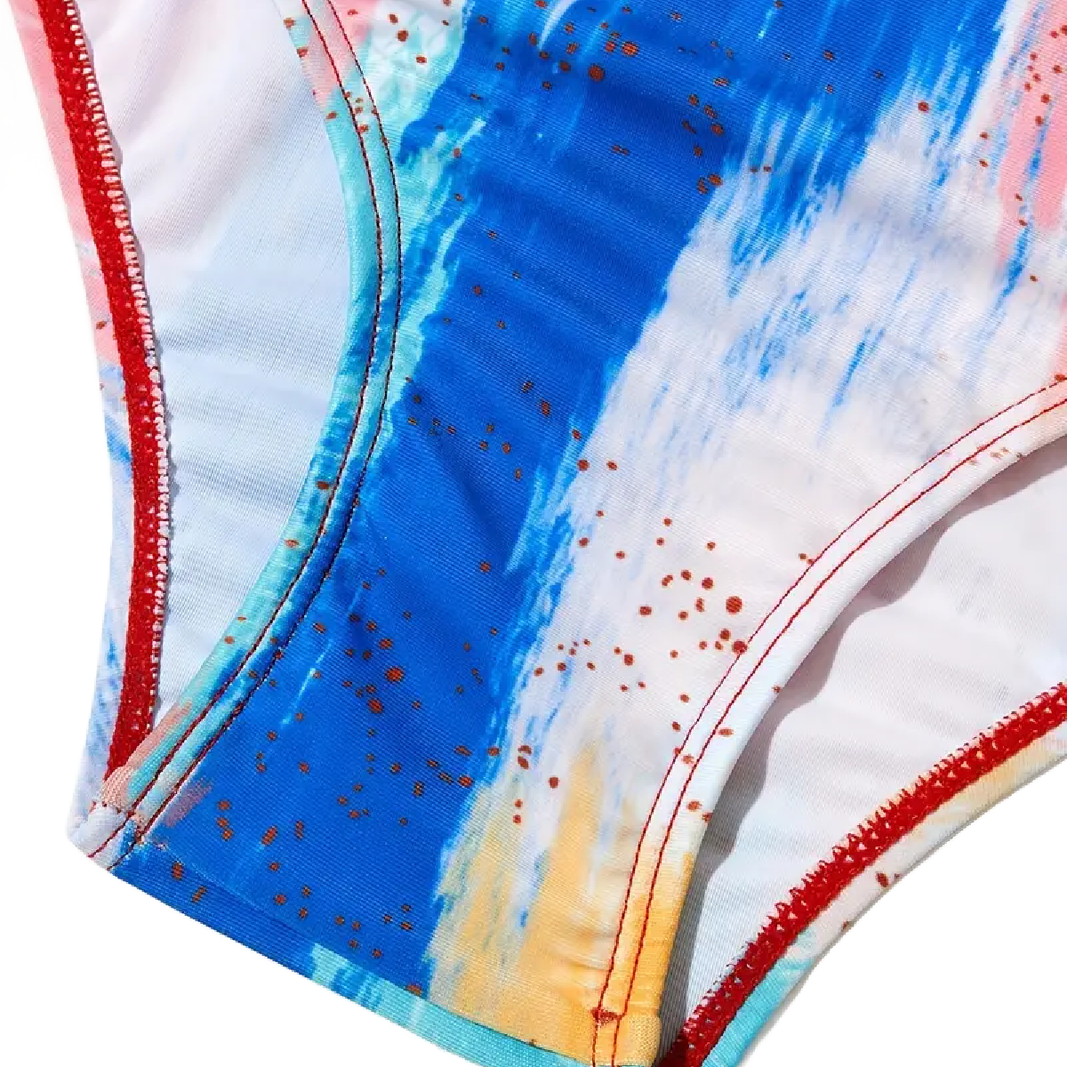 One-Piece Size 6 Swimwear Rainbow Ruffle Sleeved Bathing Swimsuit New