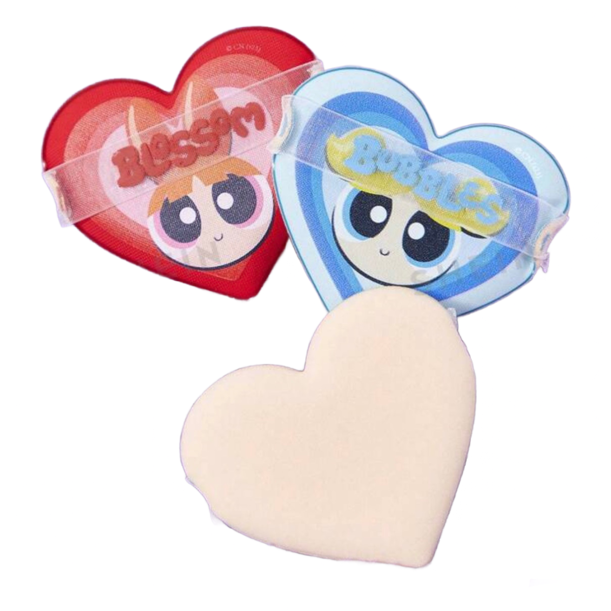 Powerpuff Girls 25pc Lot Travel Bottles, Sponges, Puffs, Tweezers, Hair Clips