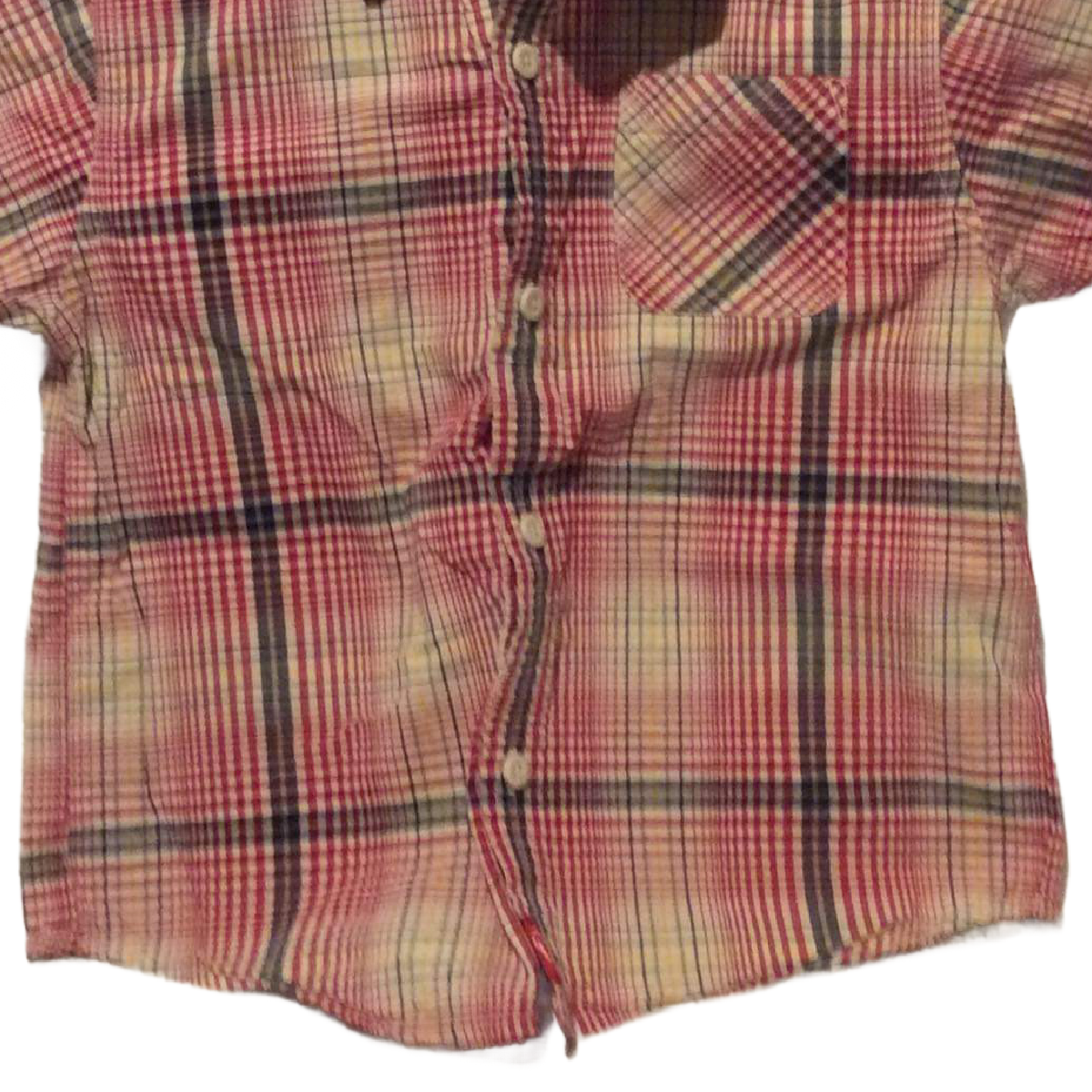 Gymboree Plaid Shirt Boys Size 4 Button Up Chest Pocket Short Sleeve 100% Cotton