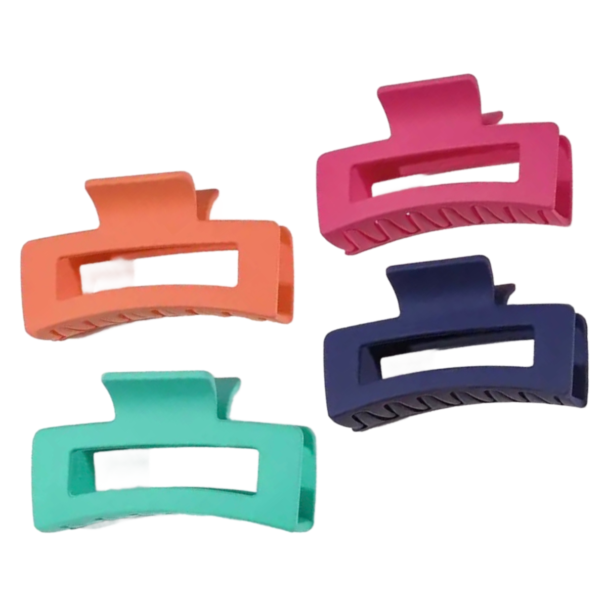 Lot of 4 Hair Claw Shark Clips 3.3" Different Opaque Bright Colors New Accessory