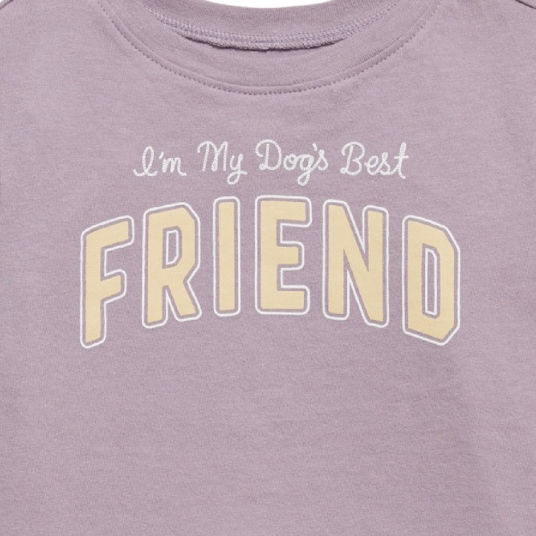Old Navy Graphic T-Shirt Dog's Best Friend Short Sleeve Toddler Boy Girl NWT
