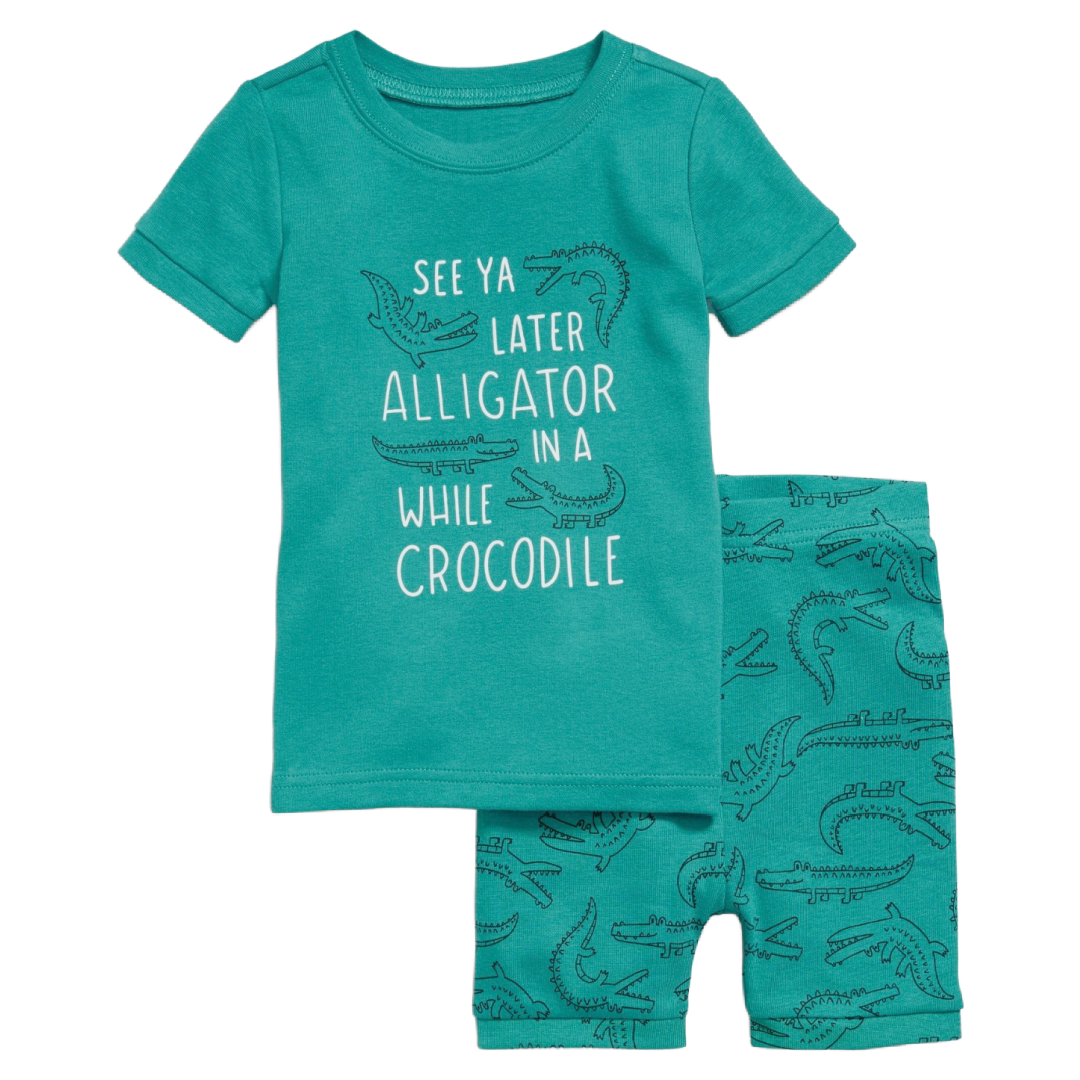 Old Navy Snug Fit Pajamas Short Sleeve PJs New 2pc Set