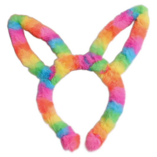 1 Piece Cute Faux Fur Rainbow Colorful Bunny Rabbit Ear Hair Band Adult, Kid New