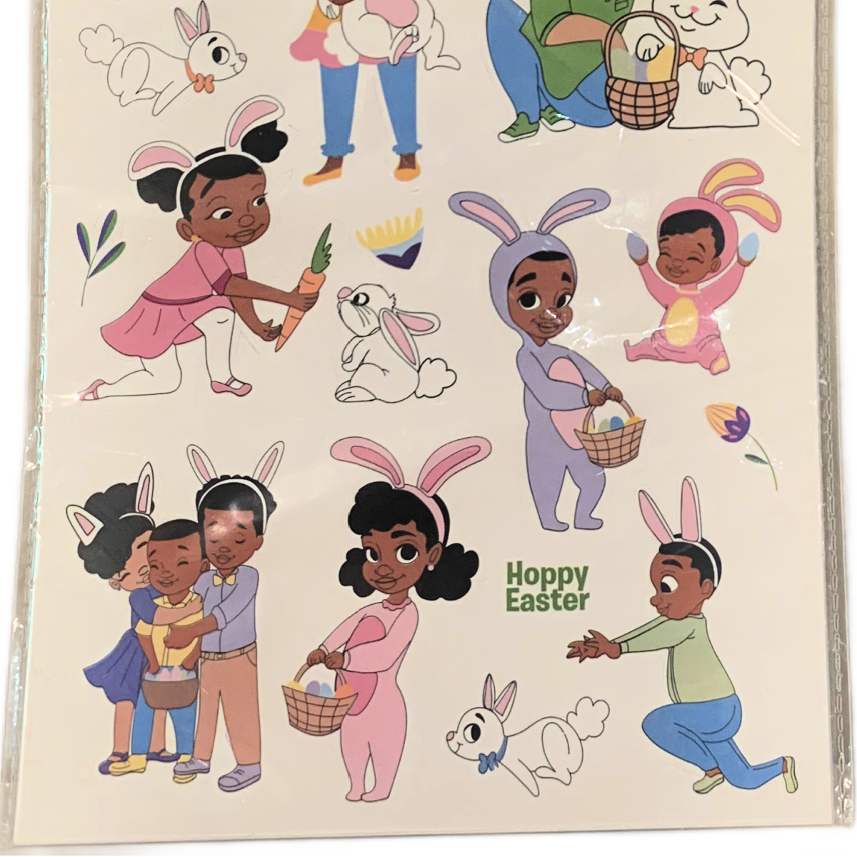 Black Paper Party Easter Chocolate Bunny Kids 900 Stickers Bundle 6 Package Lot