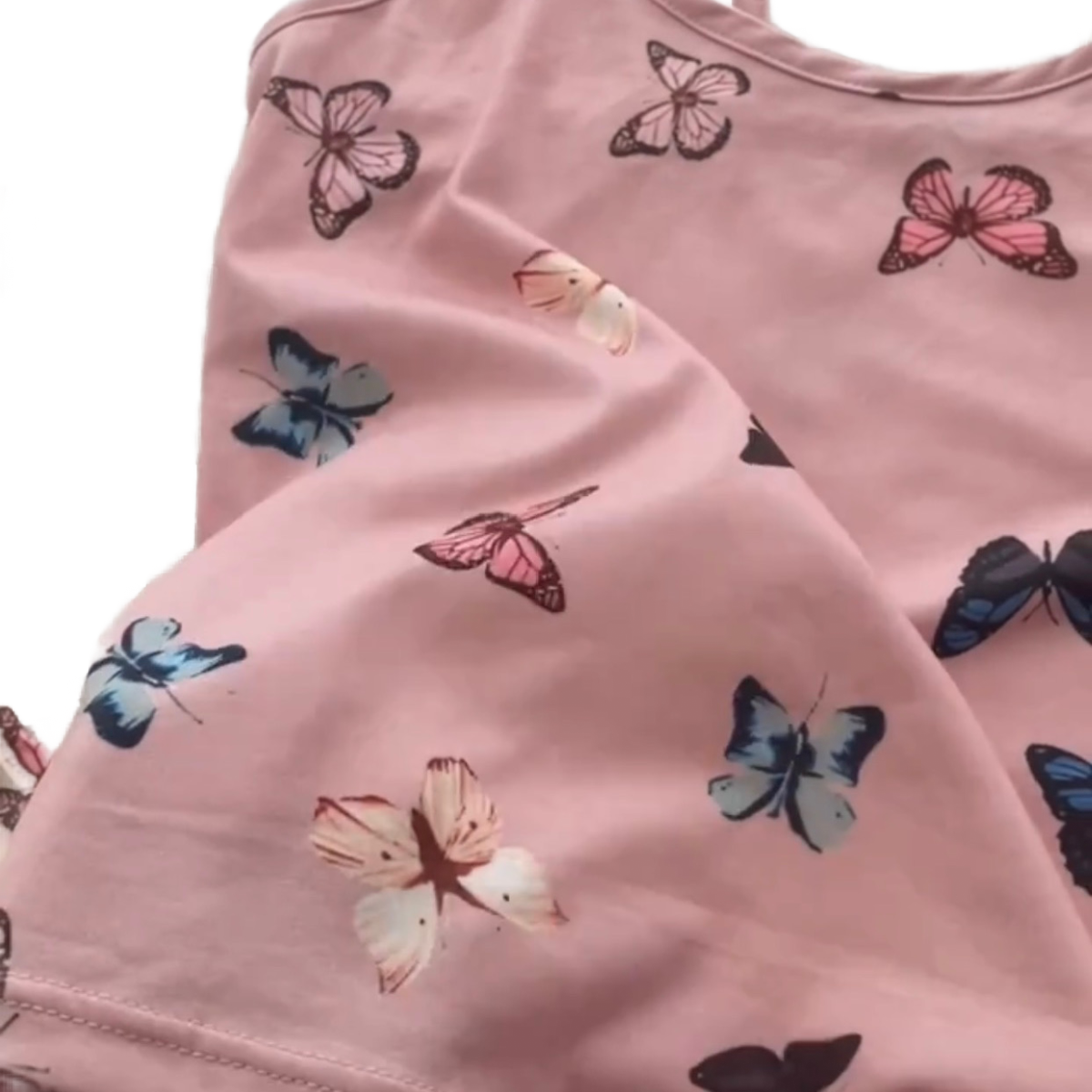Pink Butterflies PJ 2pc Set Women's Loungewear Butterfly Pajamas Cami Top Shorts