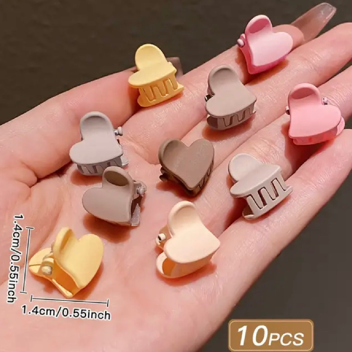 10pc Mini Hair Claw Shark Clips Set For Kids or Women New