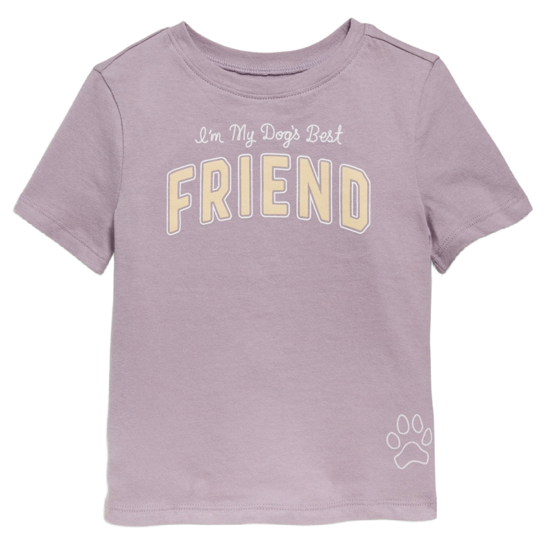 Old Navy Graphic T-Shirt Dog's Best Friend Short Sleeve Toddler Boy Girl NWT
