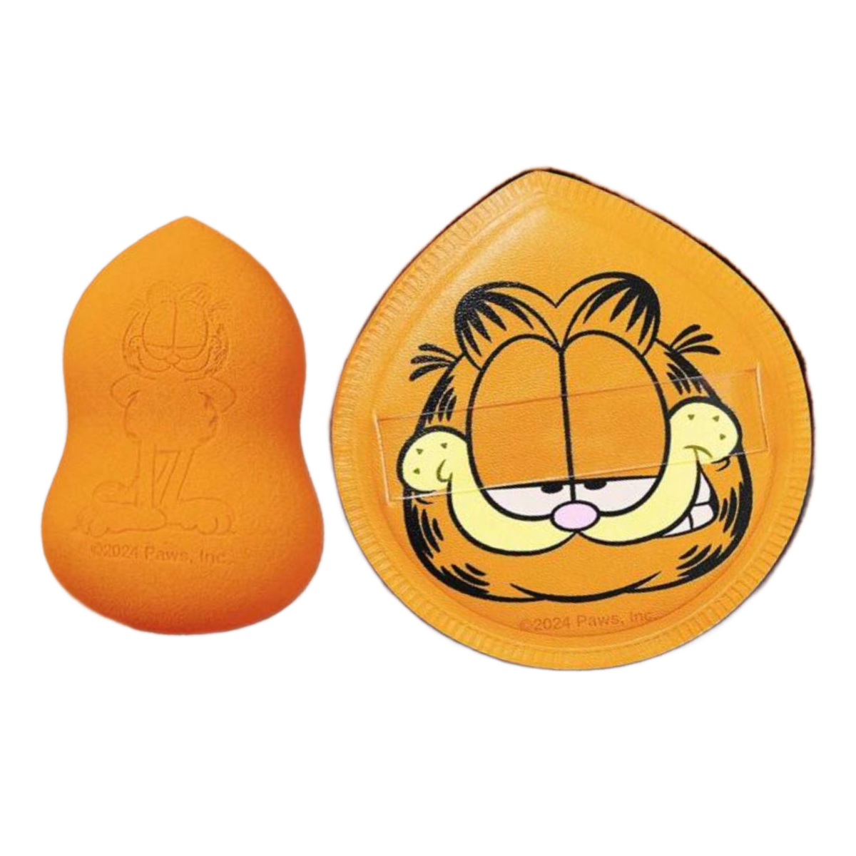 Garfield Makeup Powder Puff & Sponge 2pc Set Soft Teardrop Cartoon Orange Cat