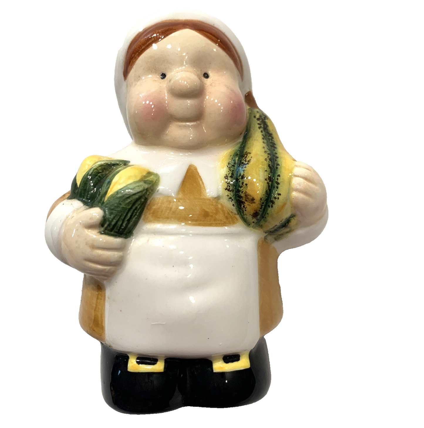 Hand-painted Ceramic Pilgrims Thanksgiving Salt & Pepper Shakers