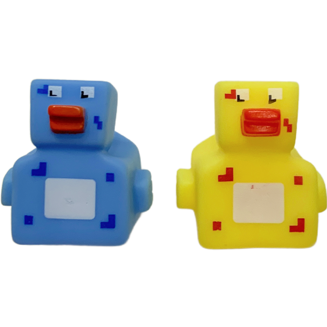 Lot of 4 MINECRAFT Square Duck Rubber Dash Ornament Chicken DuckDuck Jeep Toy
