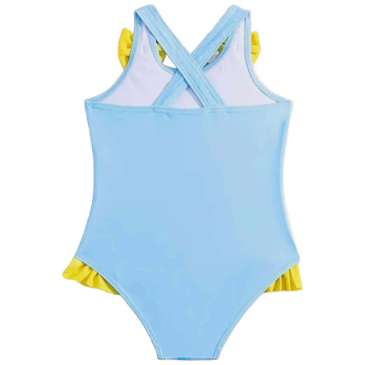 Rubber Duck 1pc Swimwear Bowknot Ruffled Bathing Swimsuit Criss-Cross Back New