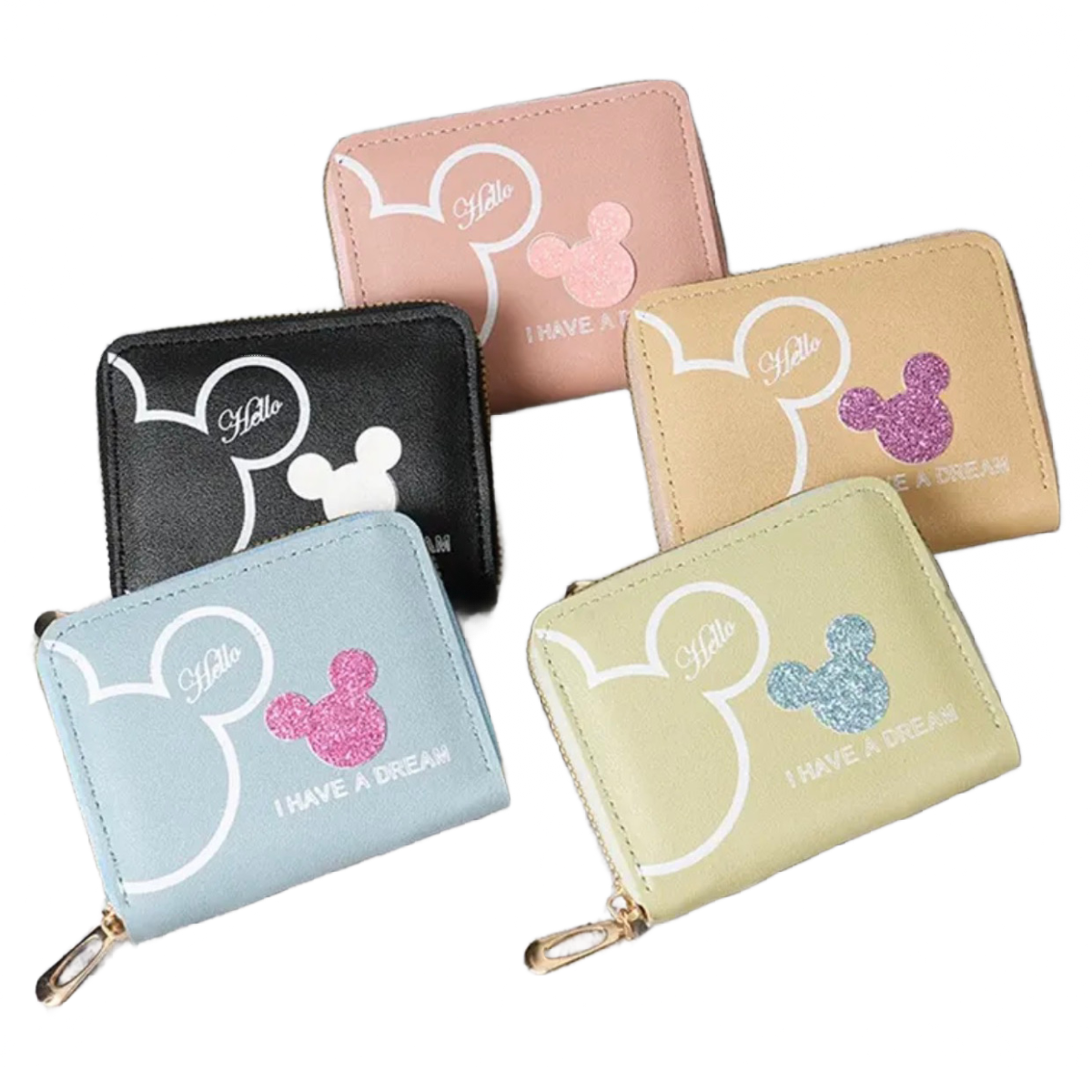 Disney 4" Faux Leather Wallet Zipper Coin Pocket Credit Card Slot New