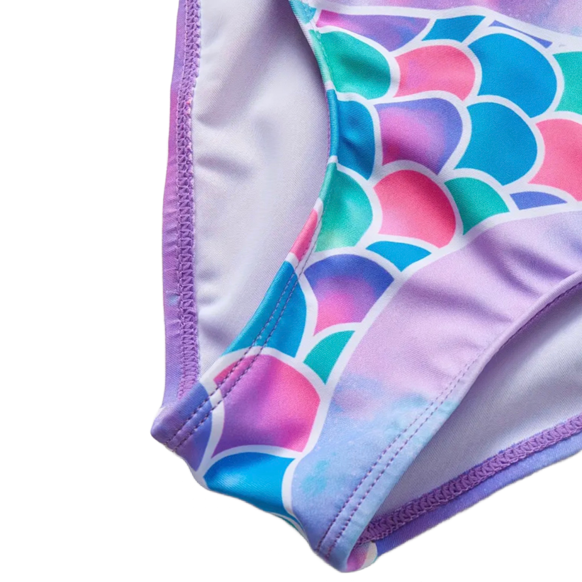 Mermaid Tail 1pc Swimwear Bathing Swimsuit Criss-Cross Back Scoop Neck New