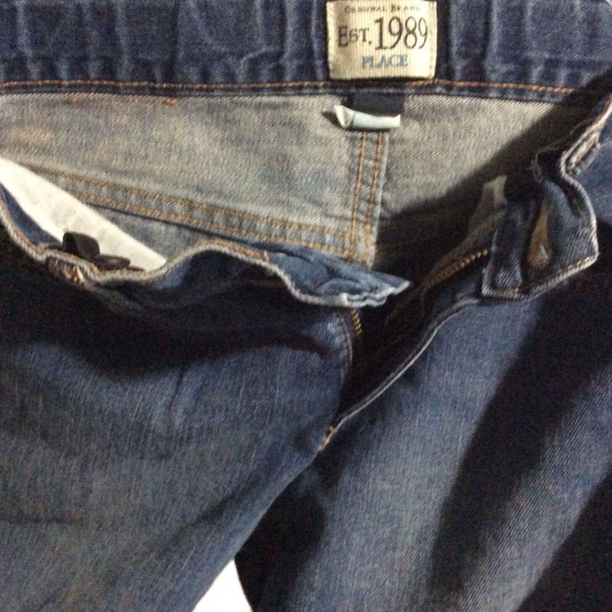The Children's Place Boys Boot Cut Blue Denim Jeans Size 10 Adjustable Waist