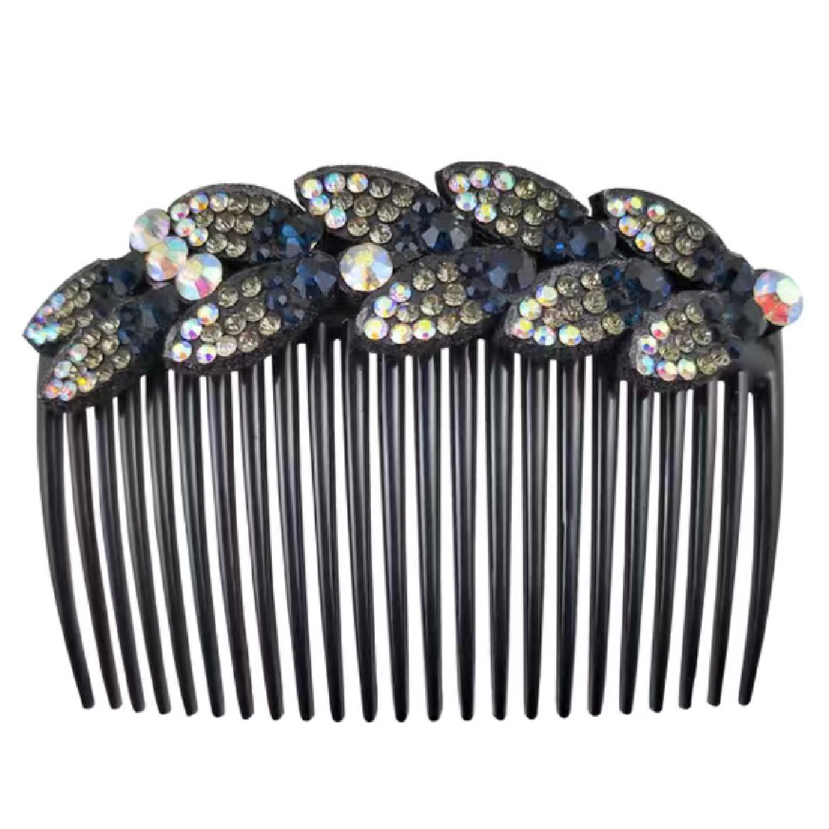 Rhinestone Flower Leaf Hair Side Comb Barrette Elegant Sparkling Accessories NEW
