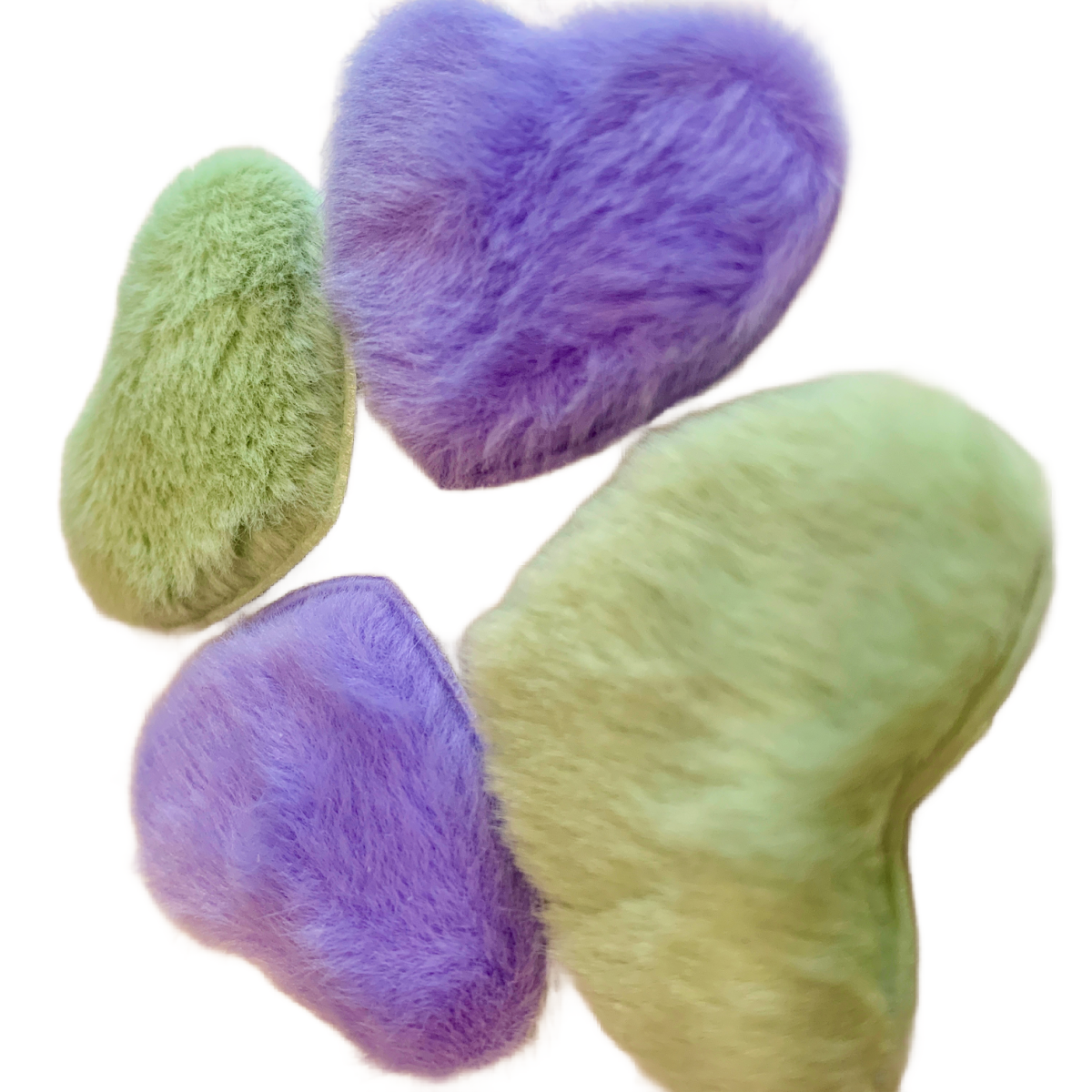 4pc Heart Soft Fuzzy Puffy Plush Snap Hair Clips 2" Barrettes Accessories New