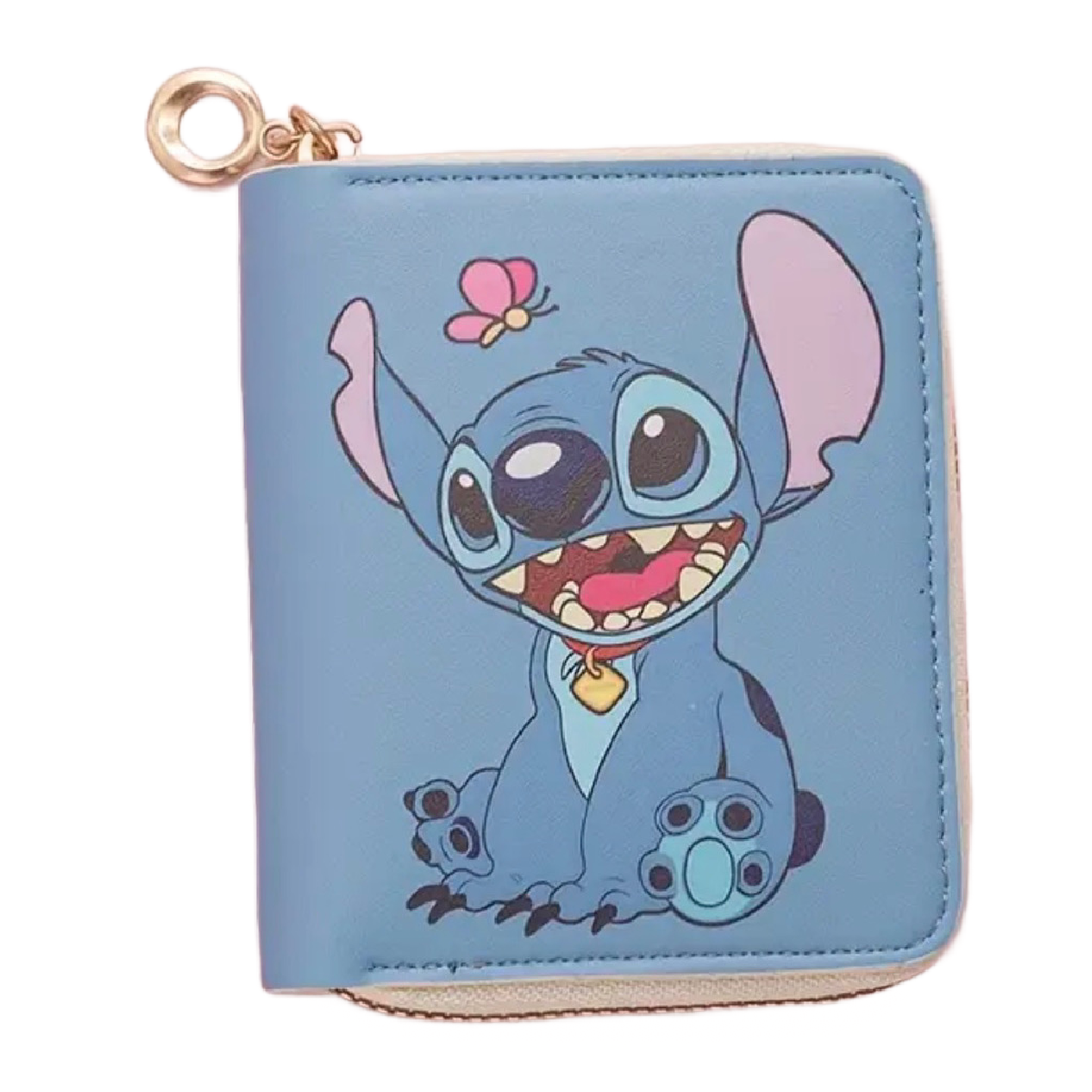 Stitch 4" Faux Leather Wallet Zipper Coin Pocket Credit Card Slot New