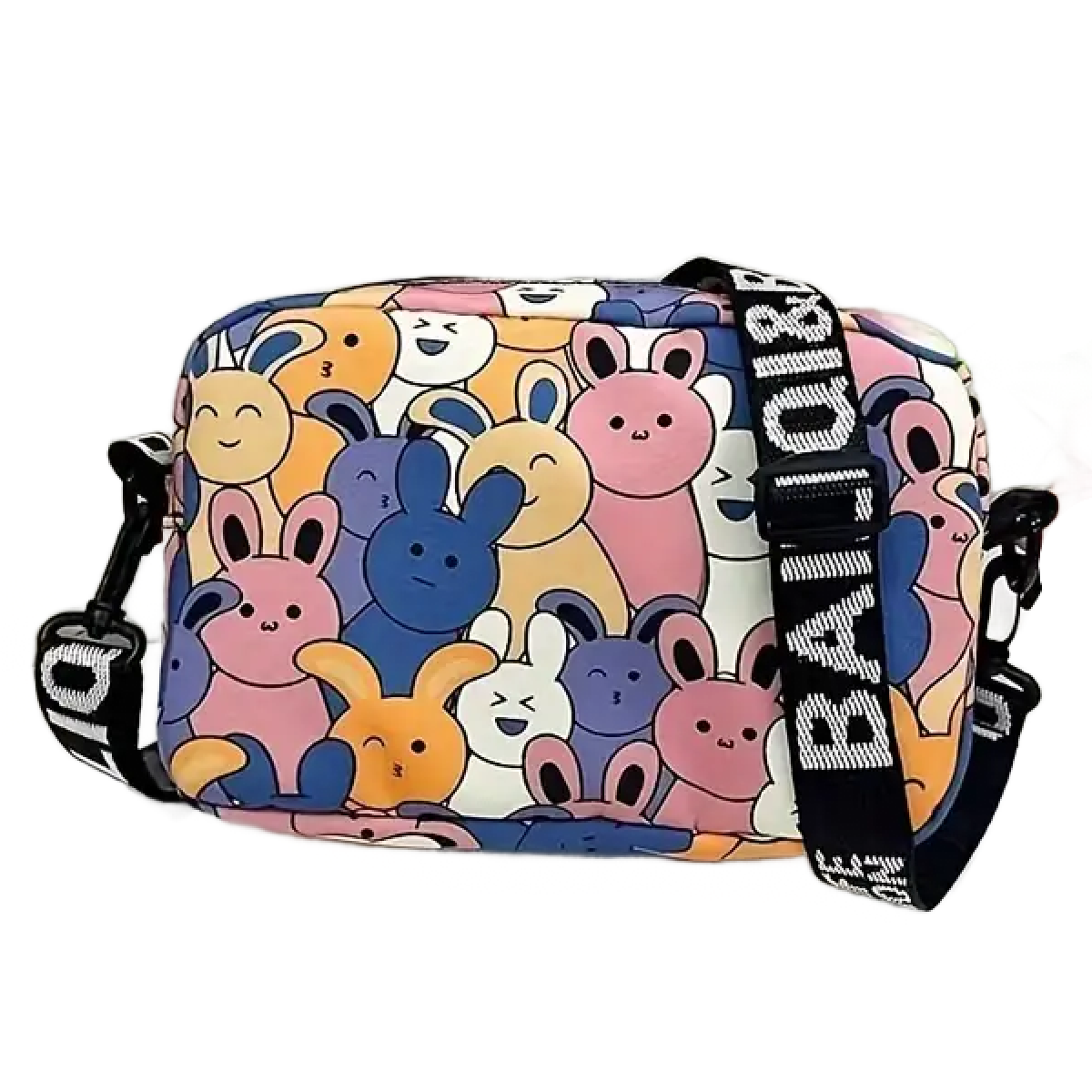 Kawaii Cartoon Bunny Rabbit Crossbody Messenger Bag Handbag Purse Zipper New