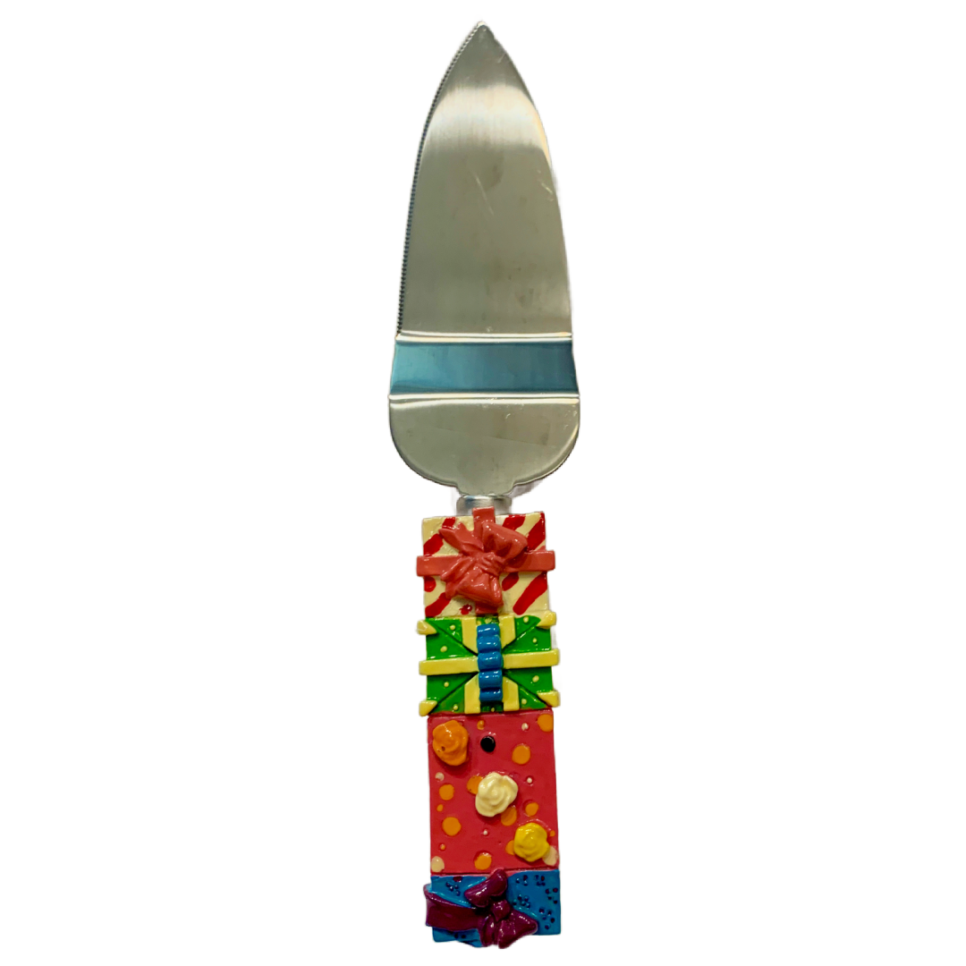 Vintage Ceramic Birthday Cake Pedestal Stand with Presents Server