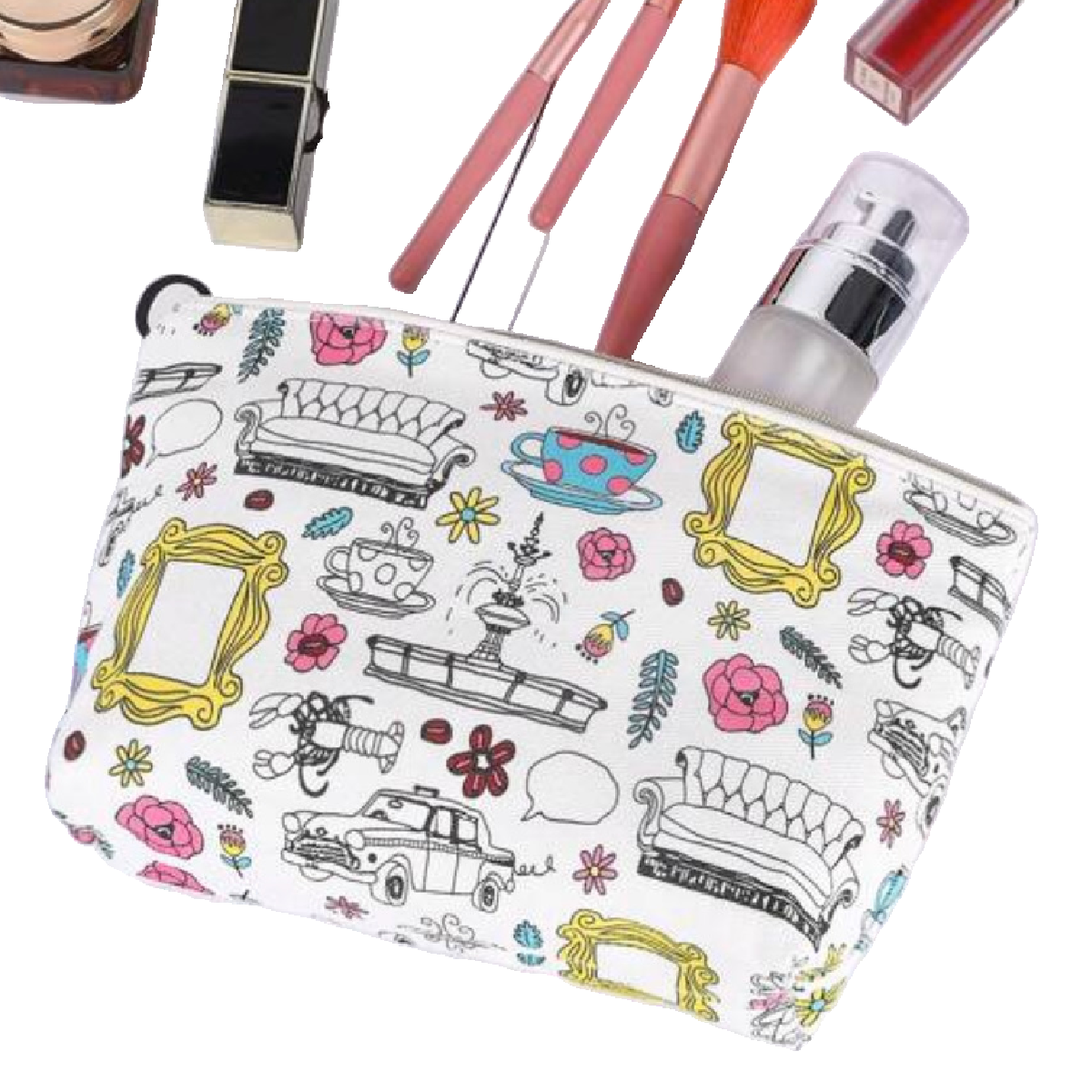 FRIENDS TV 3pc Lot Cosmetic Bag and Tweezers Both Pointed and Slanted New