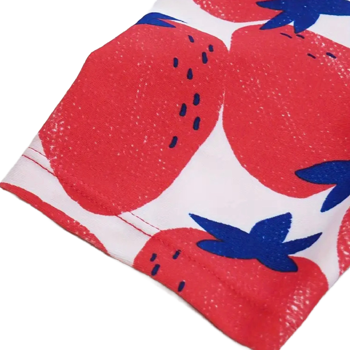 Strawberry Short Sleeve Top & Swim Trunks Swimwear 2pc Set Girls Swimsuit New