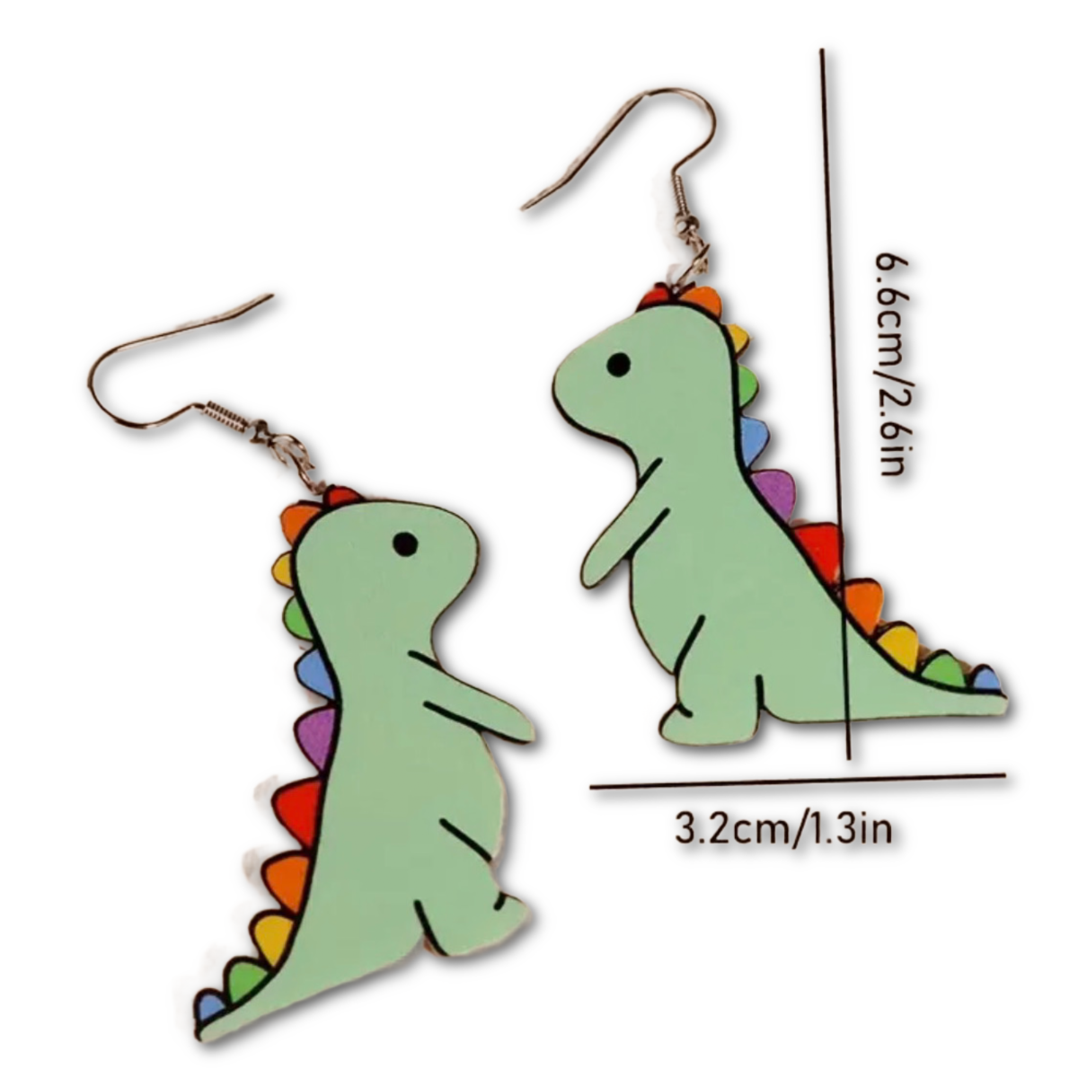 Cartoon Dinosaur Dino Earrings Dangle Casual Lightweight Acrylic Comfortable New