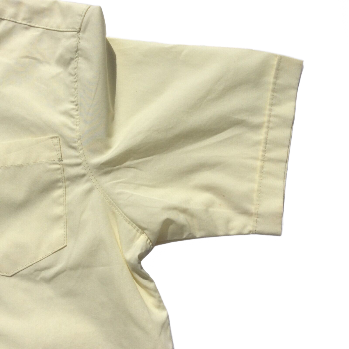 Smith American Dress Shirt Size 14 Button Up Short Sleeve Chest Pocket Yellow