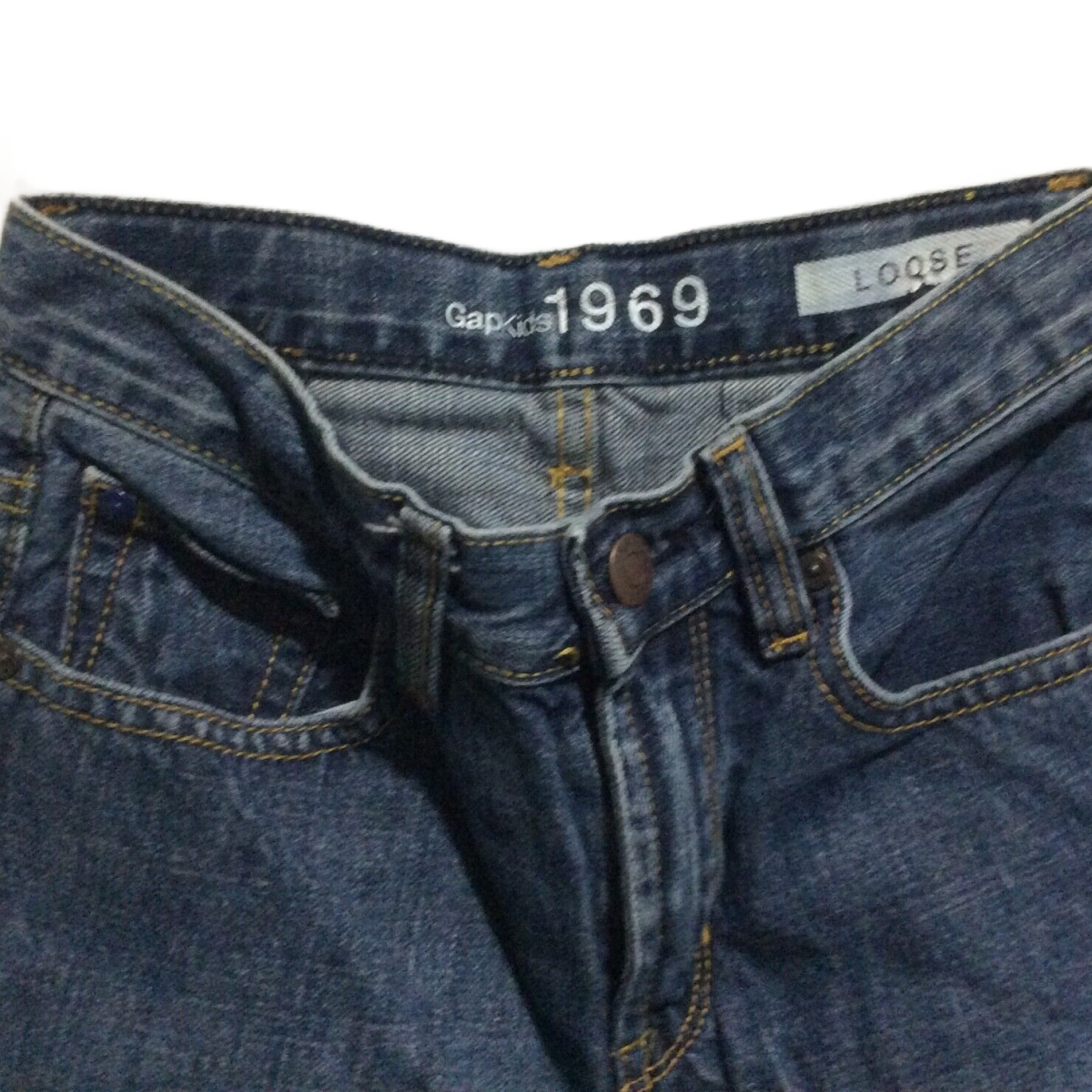 Kids Gap 1969 Denim Jeans Loose Boys Size 10 Slim Fit Adjustable Waist Pants