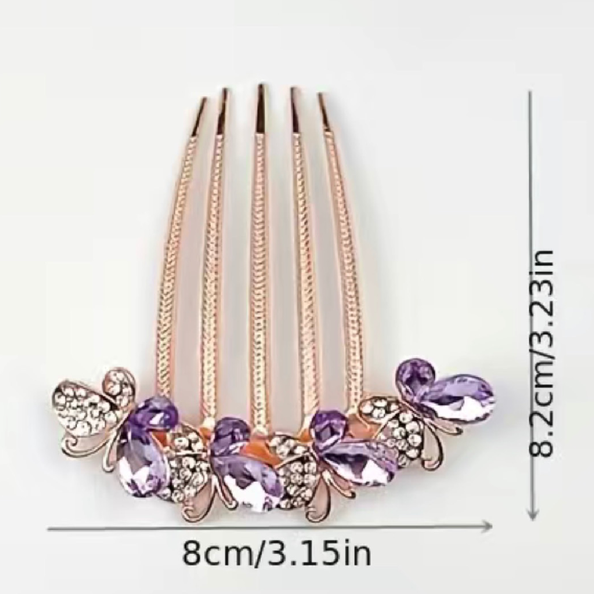 Rhinestone Butterfly Hair Large Comb Barrette Pin Luxury Hair Accessory NEW