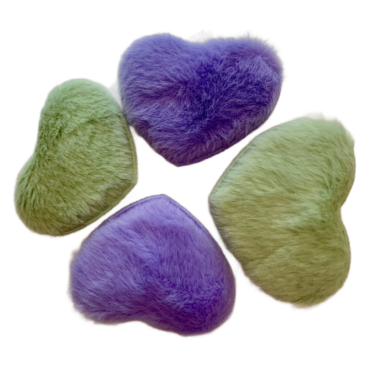 4pc Heart Soft Fuzzy Puffy Plush Snap Hair Clips 2" Barrettes Accessories New