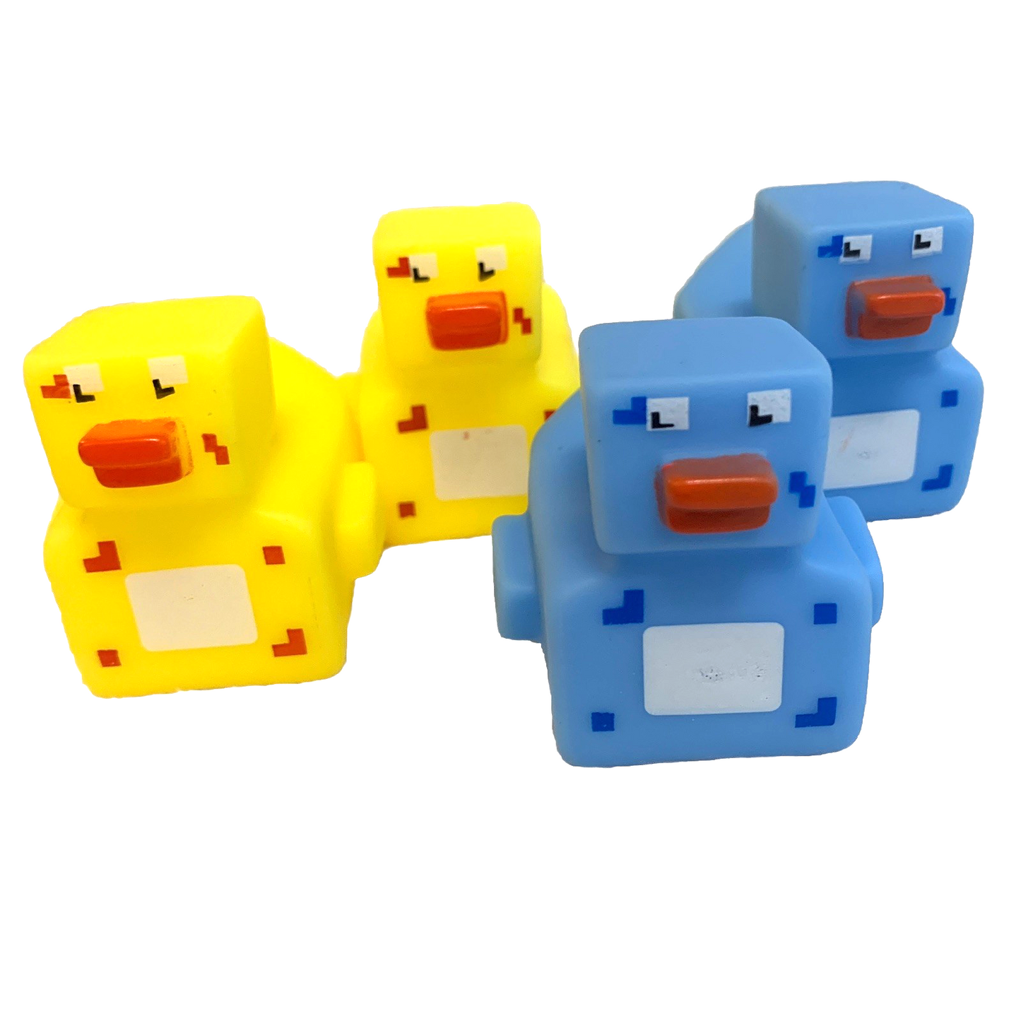 Lot of 4 MINECRAFT Square Duck Rubber Dash Ornament Chicken DuckDuck Jeep Toy